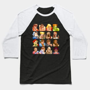 Defeated Portraits Super Street Fighter 2 Baseball T-Shirt